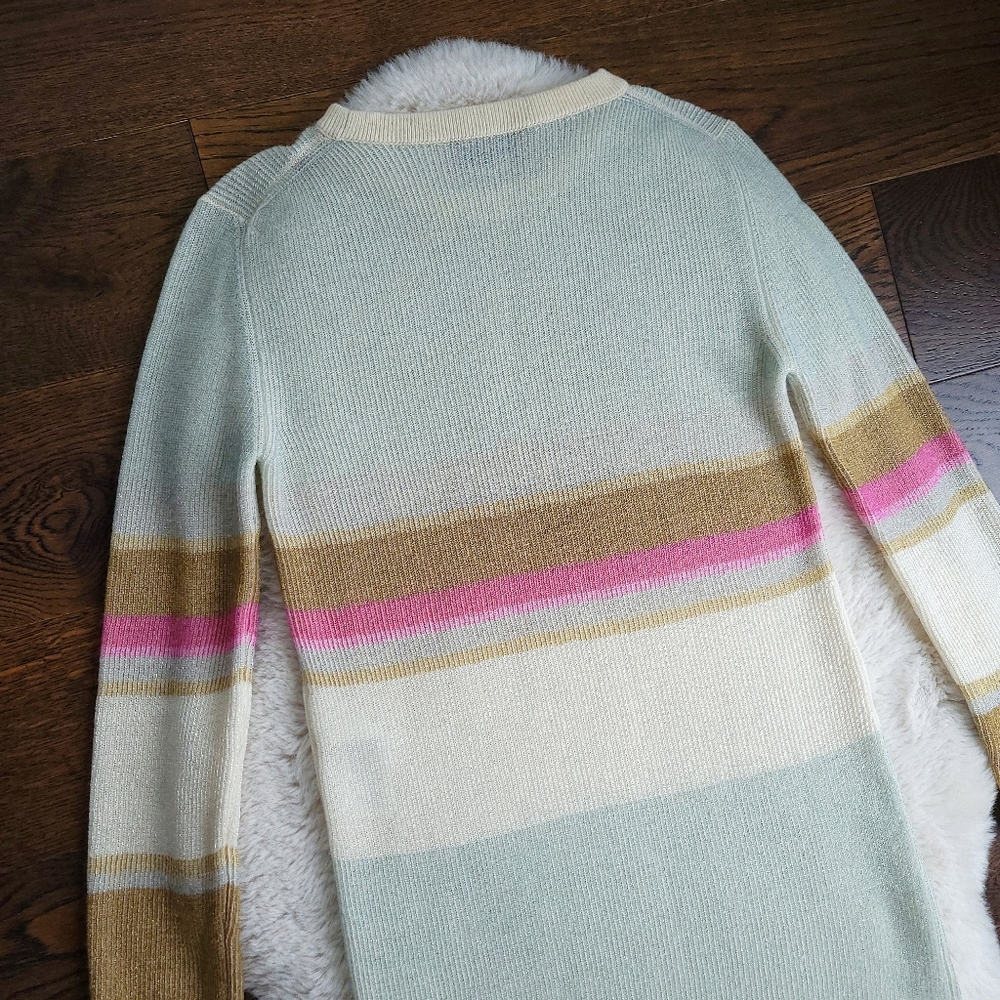 Missoni Colorblock Metallic Stripe Ribbed Cashmere Sweater Dress - Picture 11 of 14